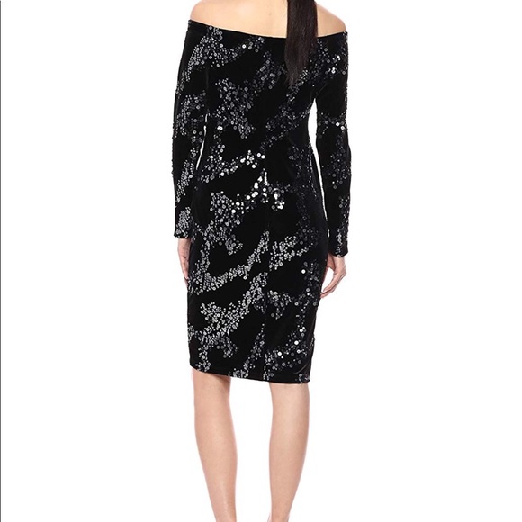 Eliza J Sequined Velvet Dress NWT - Picture 2 of 7